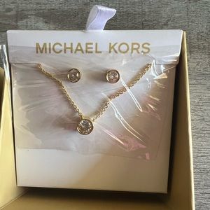 MK Gold Earring and Necklace set.